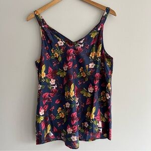 Tommy Bahama Floral Navy Pink Silk Camisole M